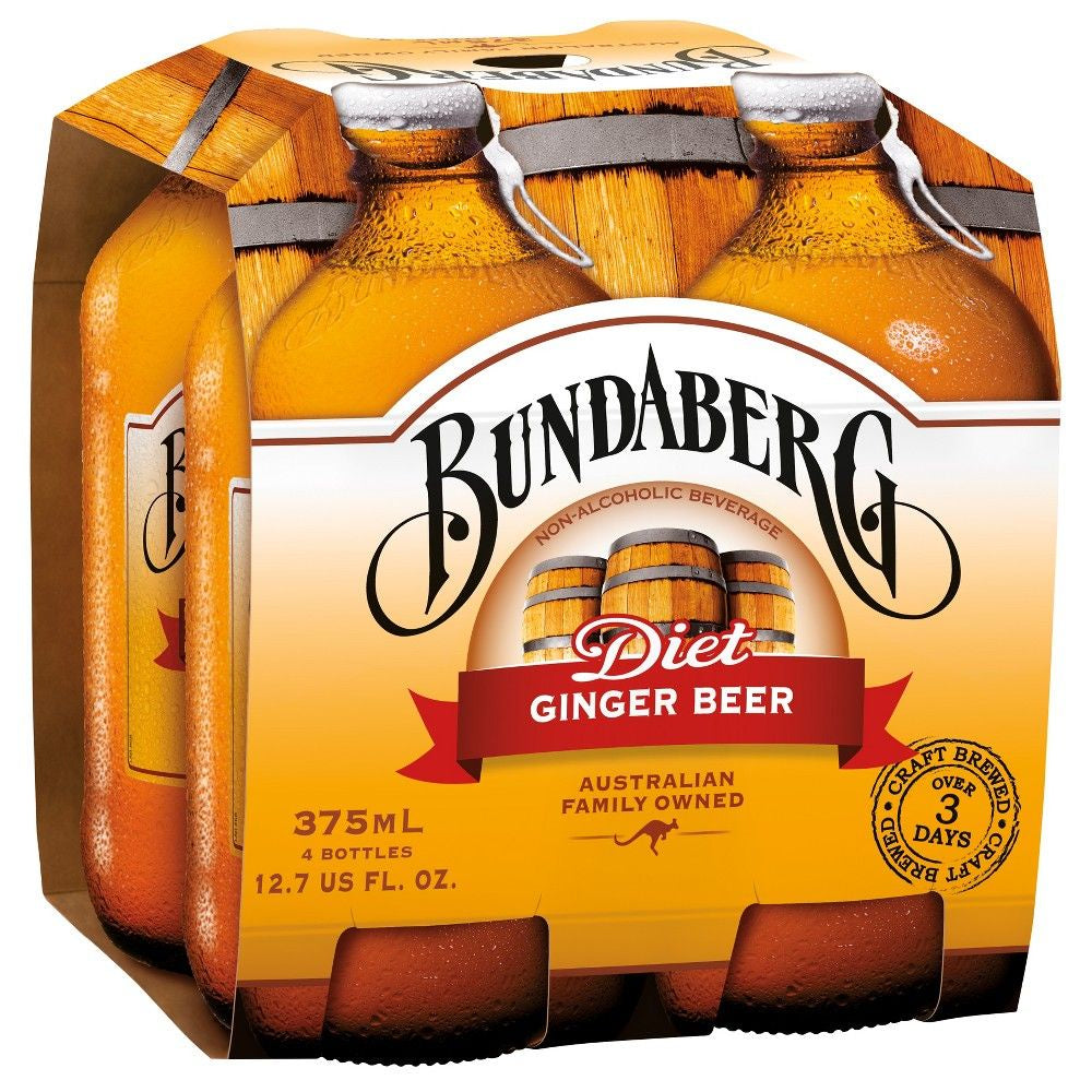 Bundaberg Diet Ginger Beer 4Pk 375Ml