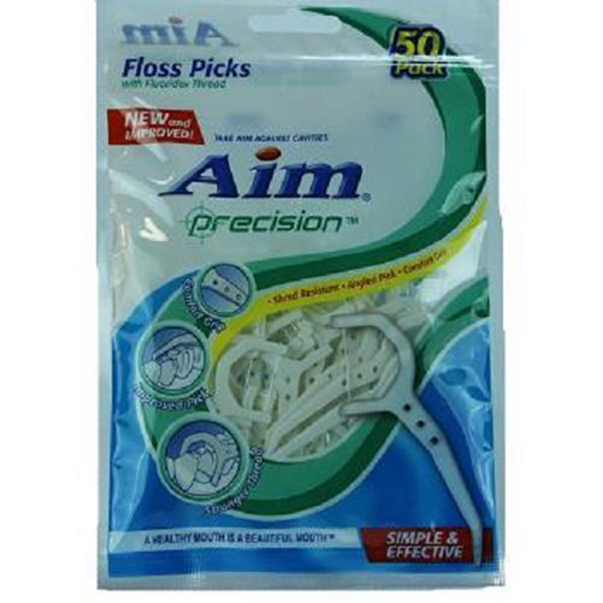 Aim Precision Floss Picks 50 Pack