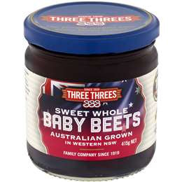 Three Threes Sweet Whole Baby Beets 415G