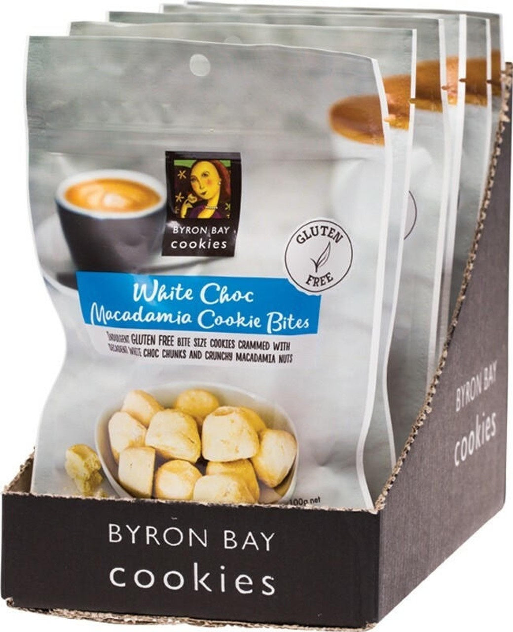 Byron Bay Gluten Free White Choc Macadamia Cookie Bites 100G