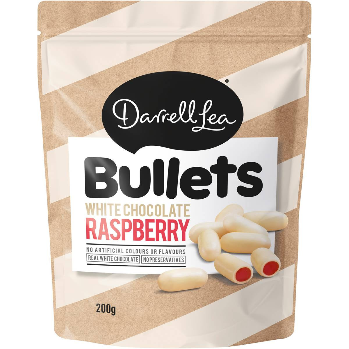 Darrell Lea Bullets Raspberry White Chocolate 180G