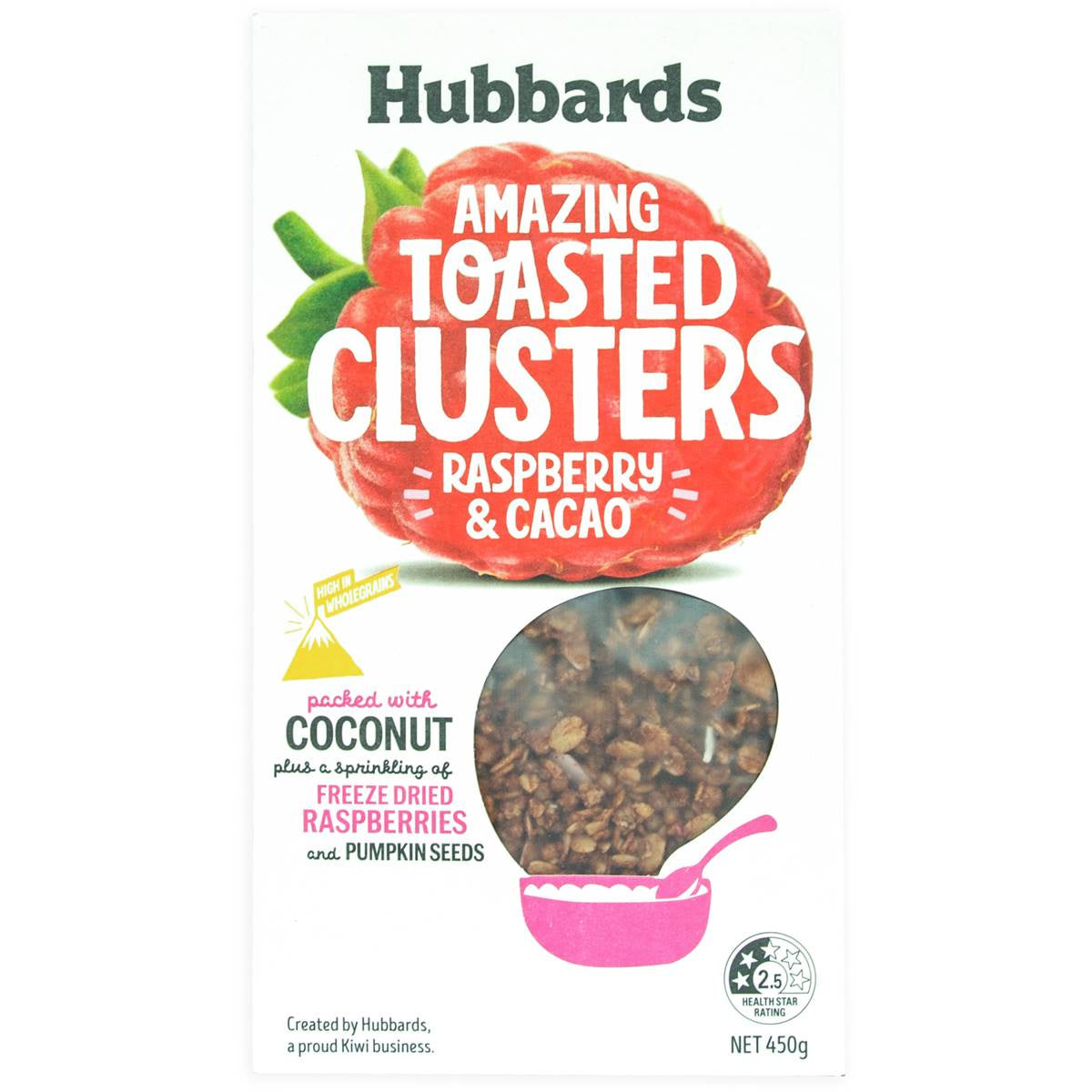 Hubbards Toasted Clusters Raspberry & Cacao 450g