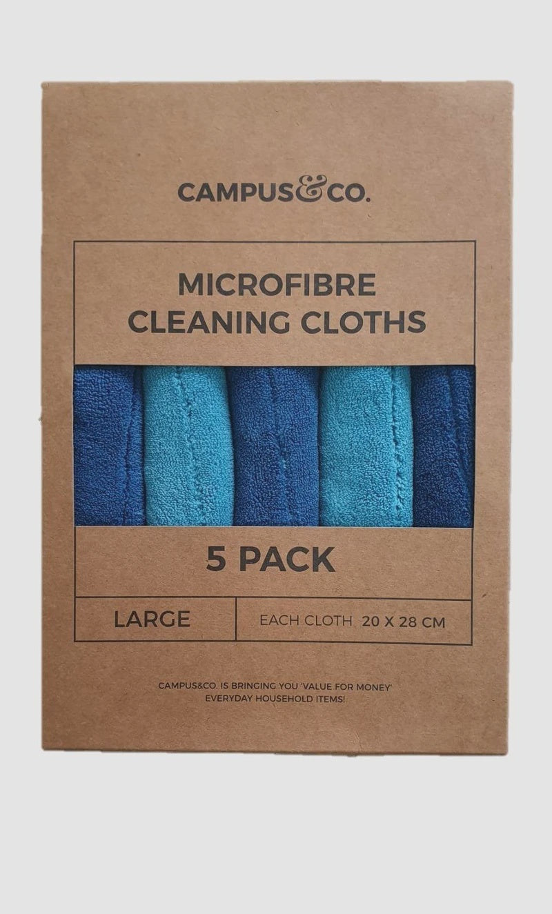 Campus&Co. Microfibre Cleaning Cloth Aqua 5Pk