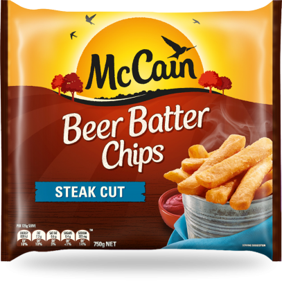 Mccain Steak Cut Beer Batter Chips 750G