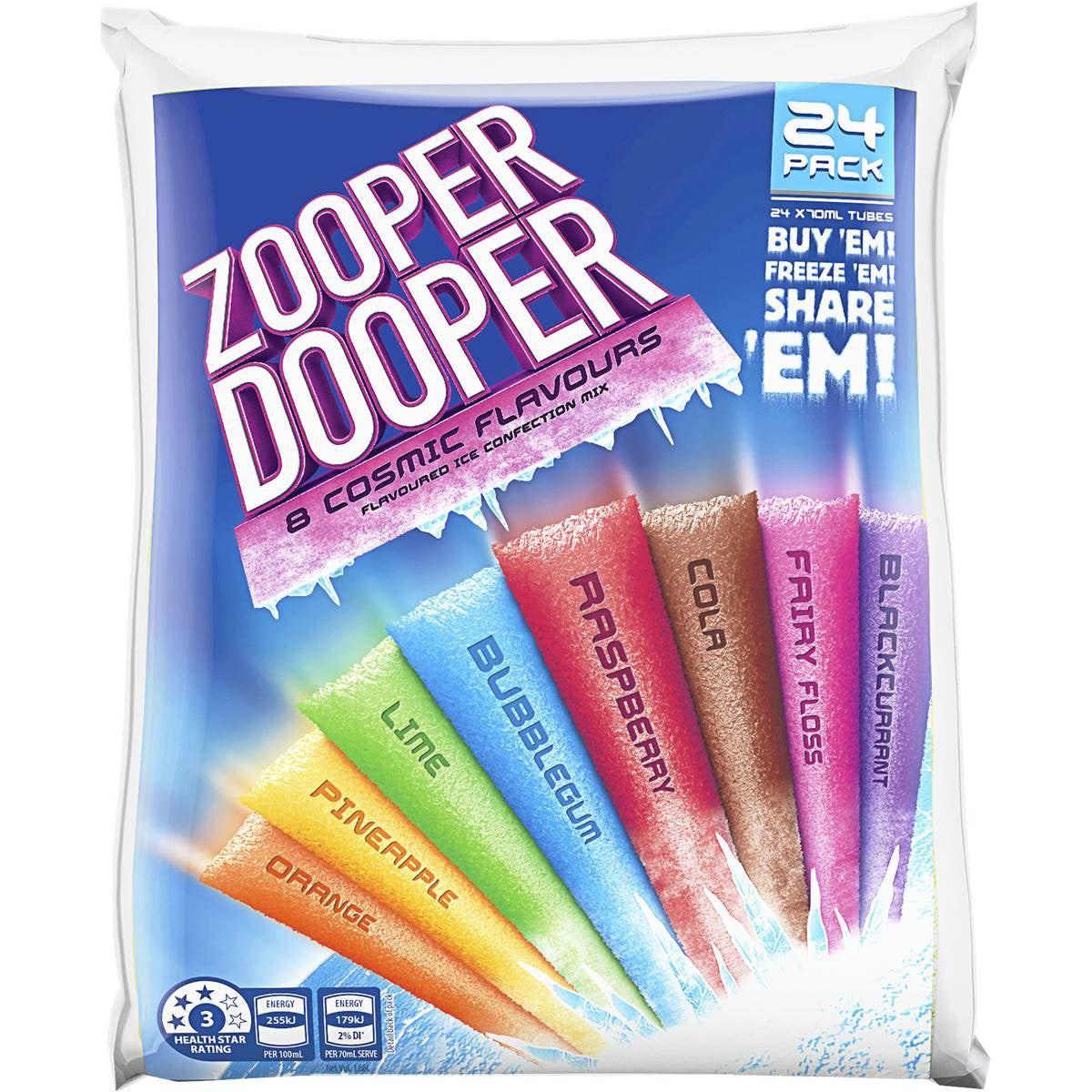 Zooper Dooper 8 Cosmic Flavours 24Pk