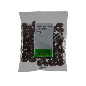 The Market Grocer Dark Choc Almonds 250g
