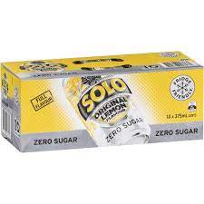 Schweppes Solo Lemon Zero Sugar 10 Pk 375ml