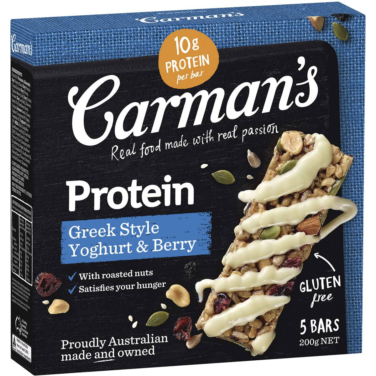 Carmans Greek Yoghurt And Berry Protein Bars 5Pk