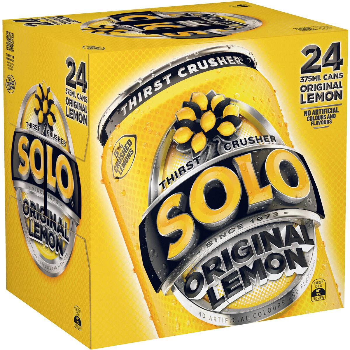 Schweppes Solo Lemon Cans 24Pk 375Ml