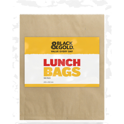 B/Gold Lunch Bags Paper 100S