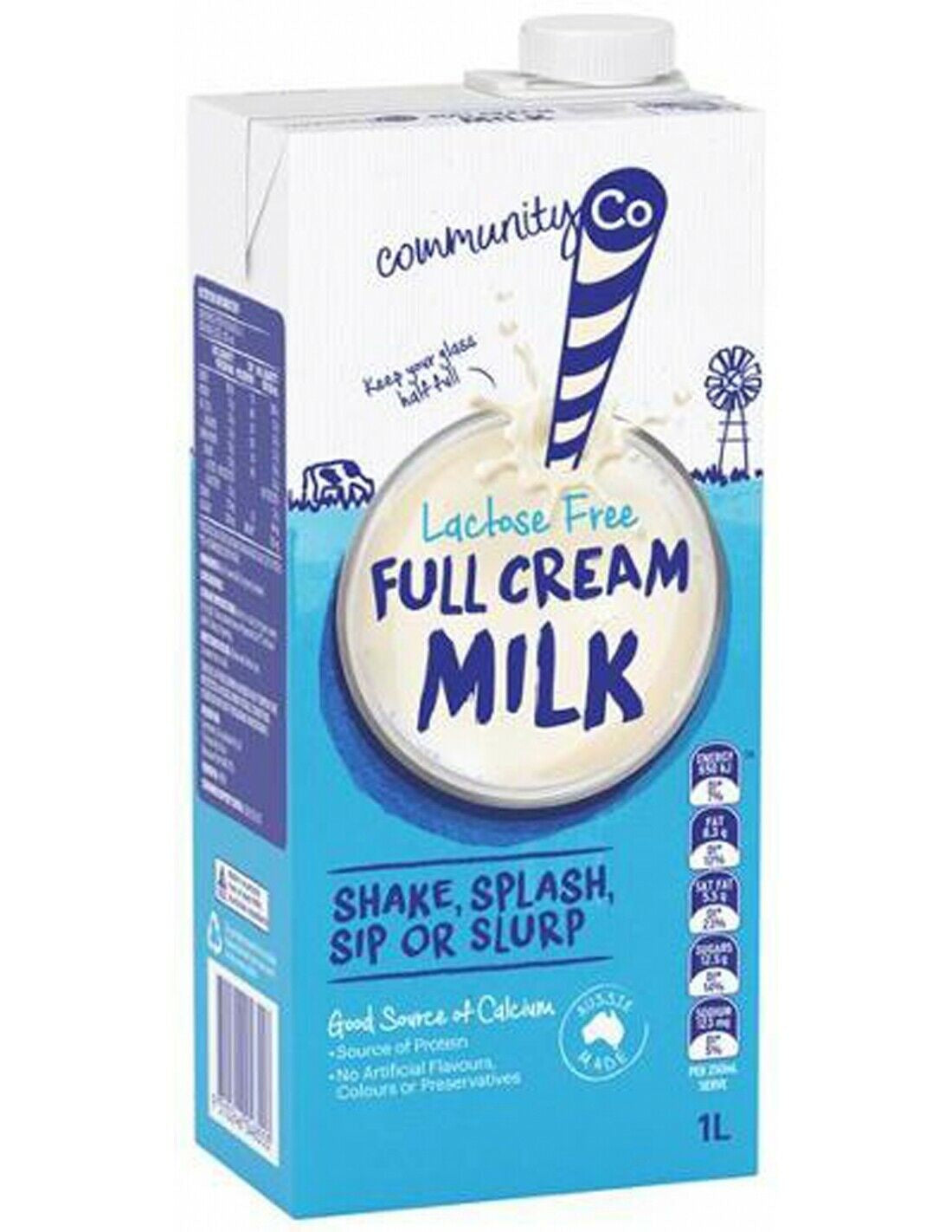 Community Co Lactose Free Full Cream Milk UHT 1L