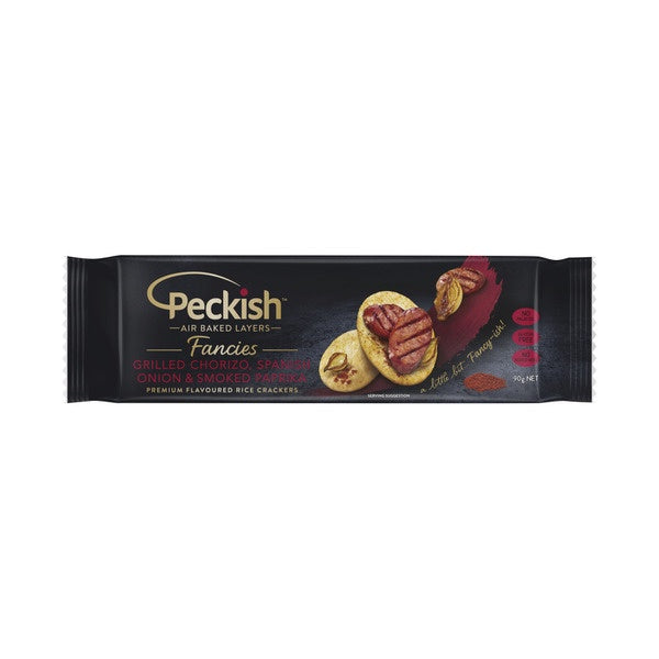 Peckish Fancies Rice Crackers Grilled Chorizo Spanish Onion Smoked Paprika 90g