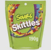 Skittles Sours Chewy Lollies Party Share Bag 190g