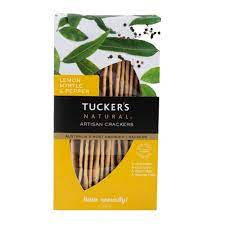 Tuckers Natural Artisan Crackers Lemon Myrtle & Pepper 100G